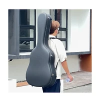 Yescom Ultralight Epp Acoustic Guitar Case with Headstock Protector 40/41 Inch Hard Shell Carrying Case with Shoulder Straps for Gig Travel Black