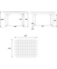 Aecojoy Wood Pergola 12'x10' Cedar Wood Gazebo, Outdoor Pergola for Patio Deck Garden Backyard and Patio