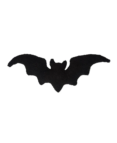 Black Bat Shaped Halloween Accent Pillow 10" x 22"