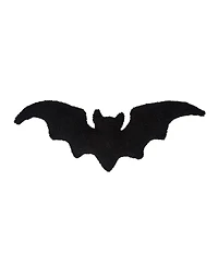 Black Bat Shaped Halloween Accent Pillow 10" x 22"