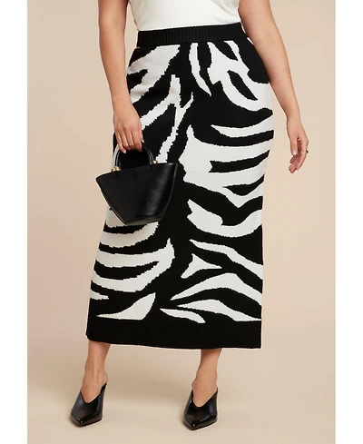 Eloquii Women's Intarsia Maxi Skirt