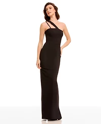 Dress the Population Women's Straight Neck Sheath Maxi