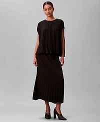 Calvin Klein Women's Pleated Short Sleeve Top