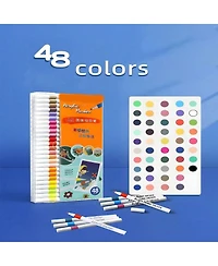 Htutwoo 48 Colors Acrylic Paint Markers, Strong Coverage Quick Dry Waterproof for Home School Glass Metal Wood Ceramic Using