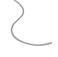 Vincero Men's Cuban Chain – 3mm Silver Curb Link Necklace 24"