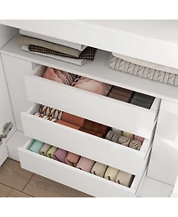 8-Door 3-Drawer Bedroom Armoire with Adjustable Shelves,Hidden Storage Compartments,Wardrobe