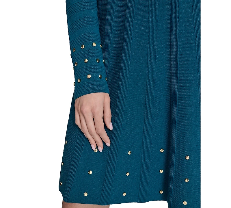 Vince Camuto Women's Embellished Mock Neck Dress