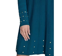 Vince Camuto Women's Embellished Mock Neck Dress