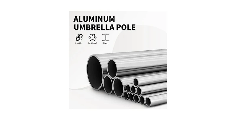 Flynama 10ft Gray Outdoor Patio Umbrella with Crank and Tilt for Garden and Pool