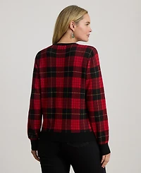 Lauren Ralph Plus Plaid Crew Neck Sweater