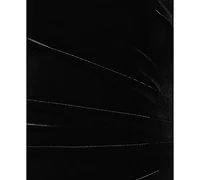 Xscape Women's Velvet One Shoulder Long Ruffle Dress