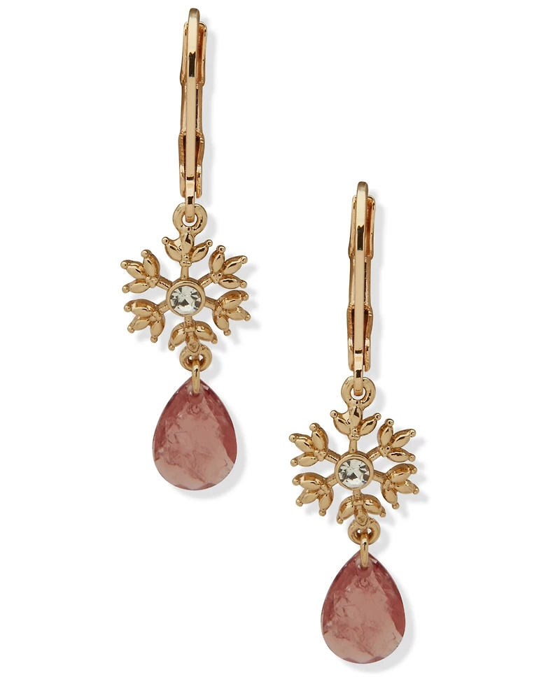 lonna & lilly Glass Stone Gold-Tone Double Drop Earrings