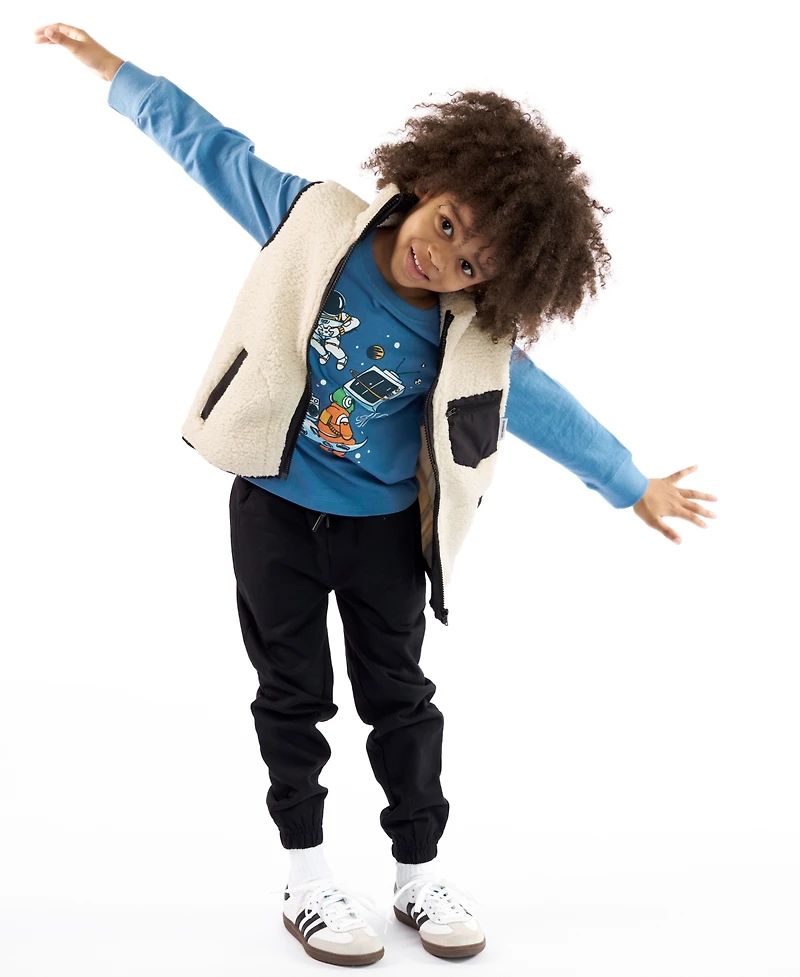 Sovereign Code Boys 2T-7 3-Piece T-Shirt, Vest and Joggers Set