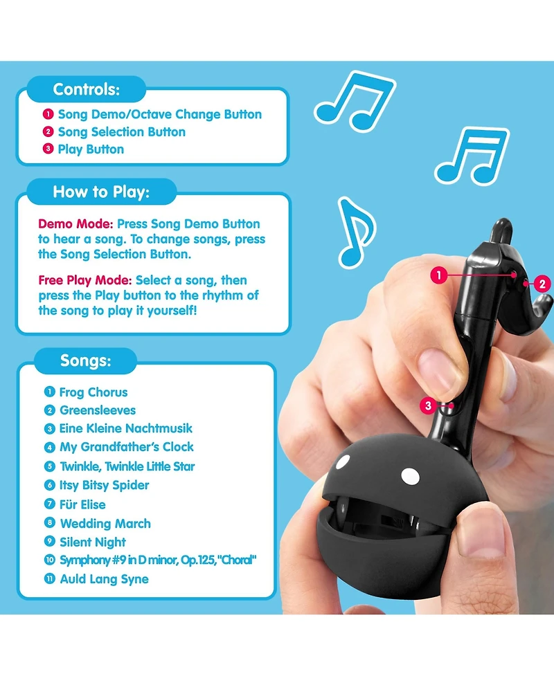 Otamatone Melody Series Japanese Electronic Mini Musical Toy Portable 11 Pre-Programmed Songs