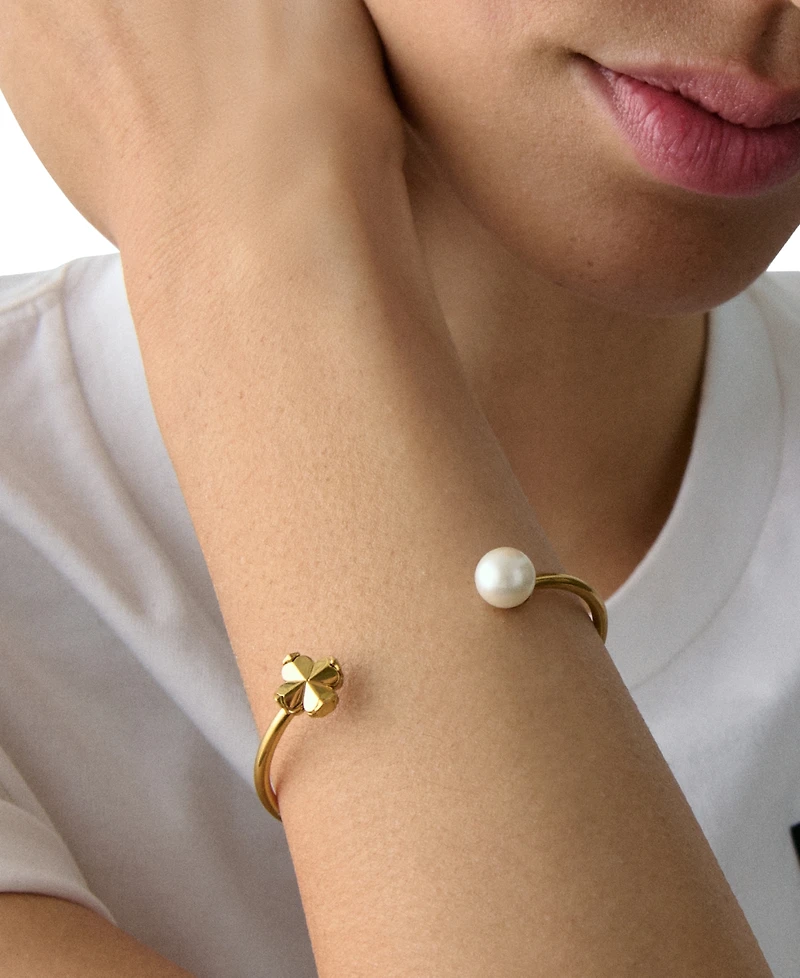 kate spade new york Imitation Pearl and Cubic Zirconia Flower Bracelet (also Gold-Tone)