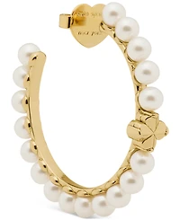 kate spade new york Imitation Pearl and Cubic Zirconia Hoop Earrings