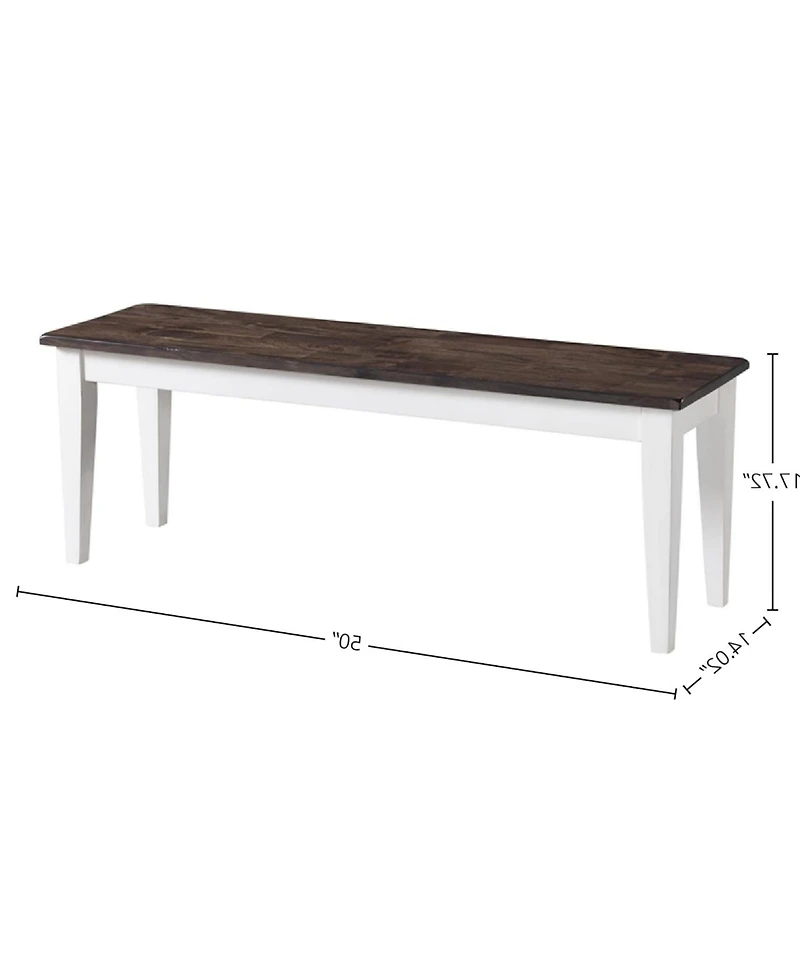 Intercon Bench, Backless w/Wood Seat in Gray & White
