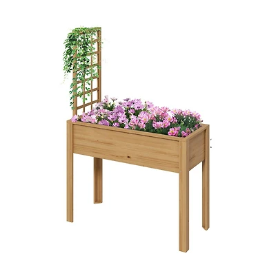 Chic Crate Outsunny Raised Garden Bed with Trellis
