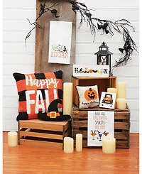 Happy Fall Hooked Throw Pillow, 18" x 18"