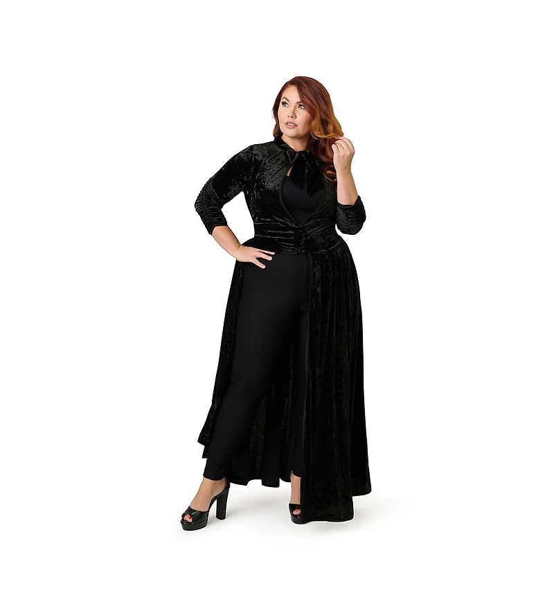 Unique Vintage Plus Three Quarter Sleeved Starlet Duster