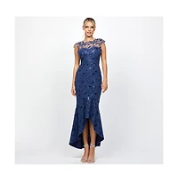 Bariano Women's Phoebe Cap Sleeve Hi Lo Dress