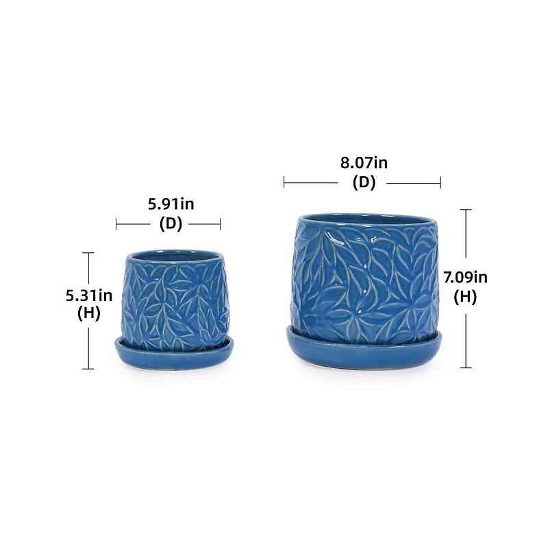 Chic Crate Set of 2 Modern Ceramic Planter Pots