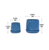 Chic Crate Set of 2 Modern Ceramic Planter Pots
