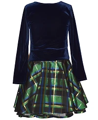 Bonnie Jean Girls 7-16 Long Sleeve Plaid Hipster Dress