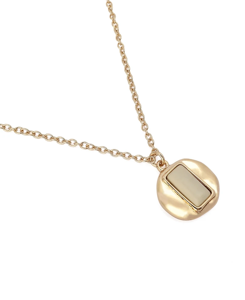 Robert Lee Morris Soho Ivory Molten Disc Pendant Necklace