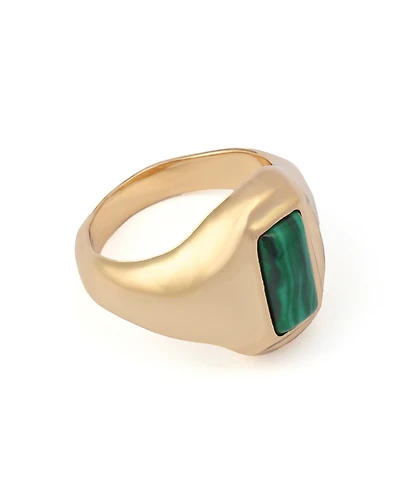 Robert Lee Morris Soho Malachite Molten Cocktail Ring