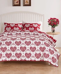 Greenland Home Fashions Lovebirds Woven Matelasse 2-Pc. Coverlet Set, Twin