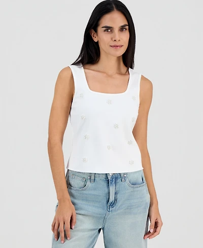 And Now This Petite Embellished Pearl-Cluster Tank Top, Macy's Exclusive