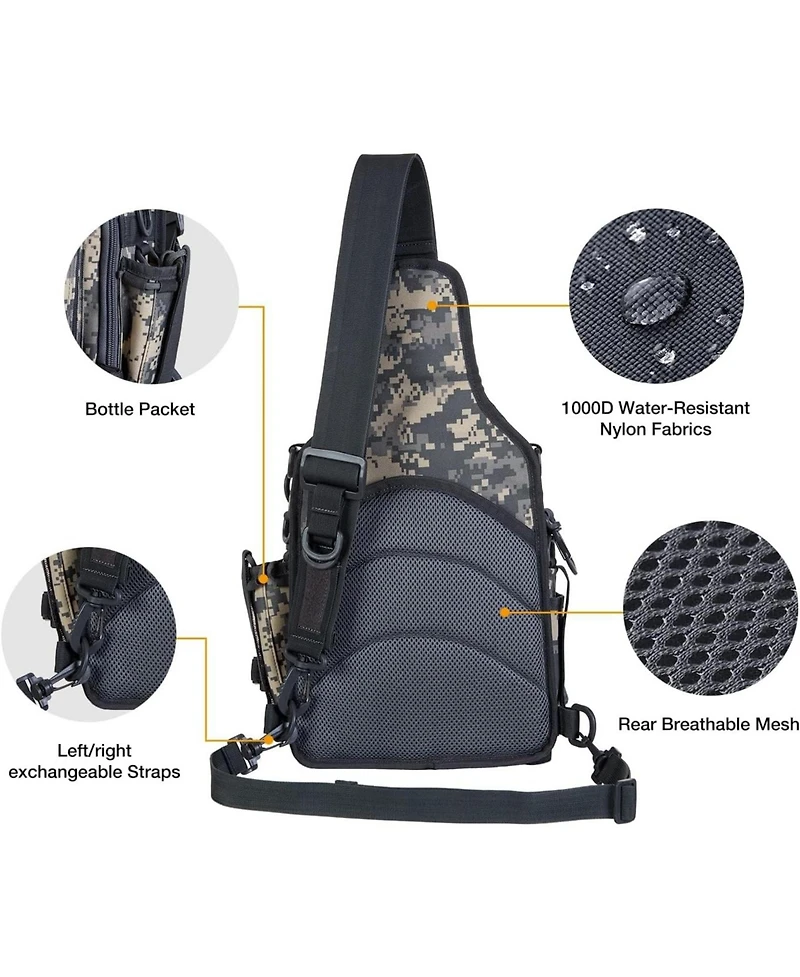 Fishing Backpack with Rod Holder, Lightweight Sling Bag Storge Gear and Equipment