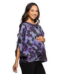 24seven Comfort Apparel Women's Maternity Boat Neck Top