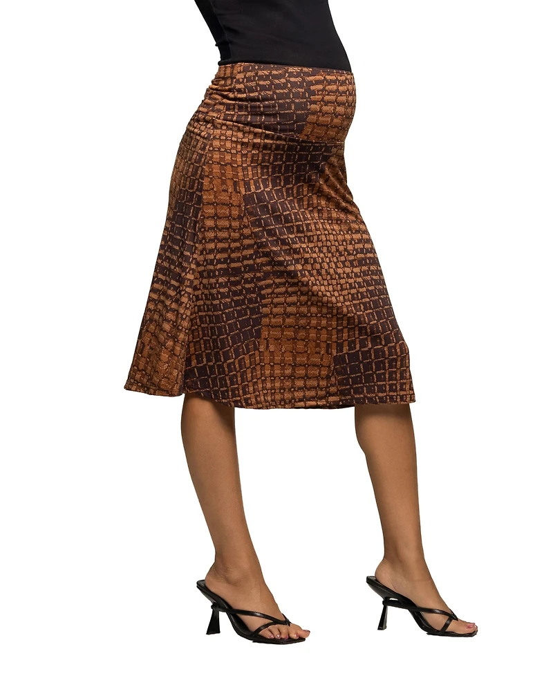 24seven Comfort Apparel Women's Maternity Knee Length Skirt