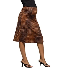 24seven Comfort Apparel Women's Maternity Knee Length Skirt