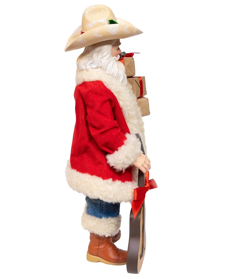 Kurt Adler 11-Inch Fabriche Western Santa with Guitar