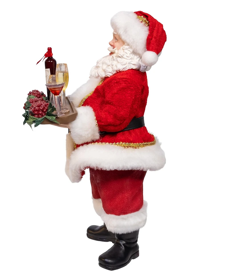Kurt Adler 10.5-Inch Fabriche Wine Santa