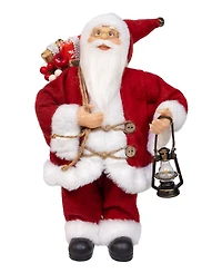 Kurt Adler 12-Inch Standing Christmas Santa with Sack and Lantern