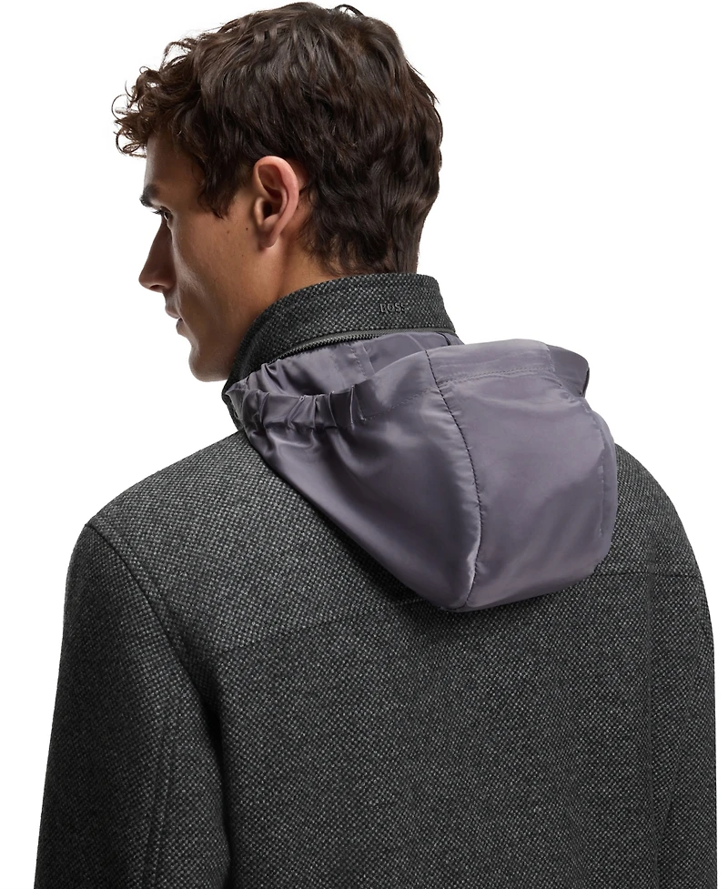 Boss by Hugo Men's Relaxed-Fit Wool-Blend Coat
