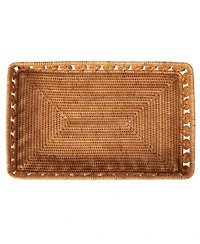 Artifacts Rattan Inna Design Rectangular Tray With Glass Insert