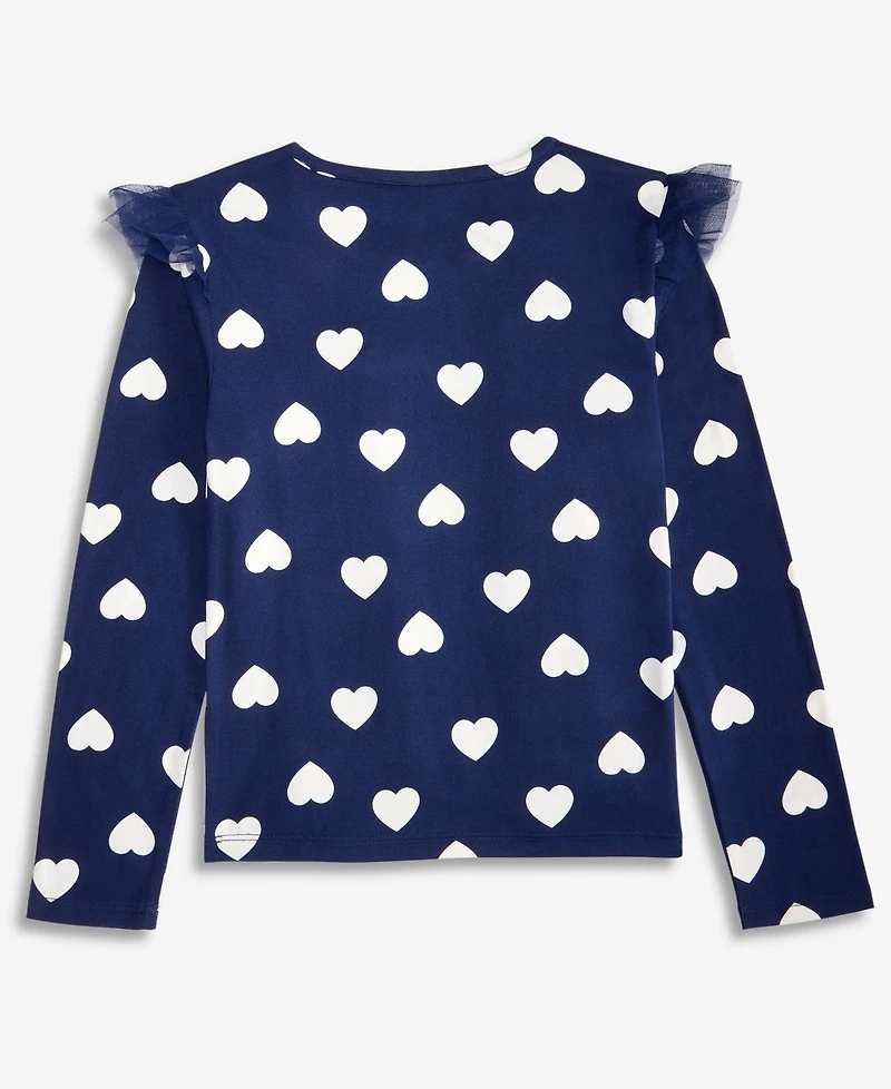 Epic Threads Girls 5-20 Long-Sleeve Heart-Print Ruffled Top, Macy's Exclusive