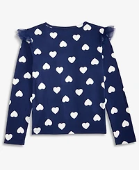 Epic Threads Girls 5-20 Long-Sleeve Heart-Print Ruffled Top, Macy's Exclusive