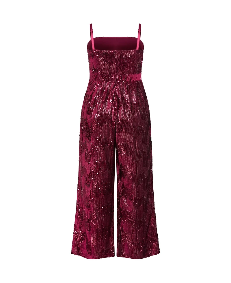 City Chic Women's Glimmer Sequin Strapless Jumpsuit