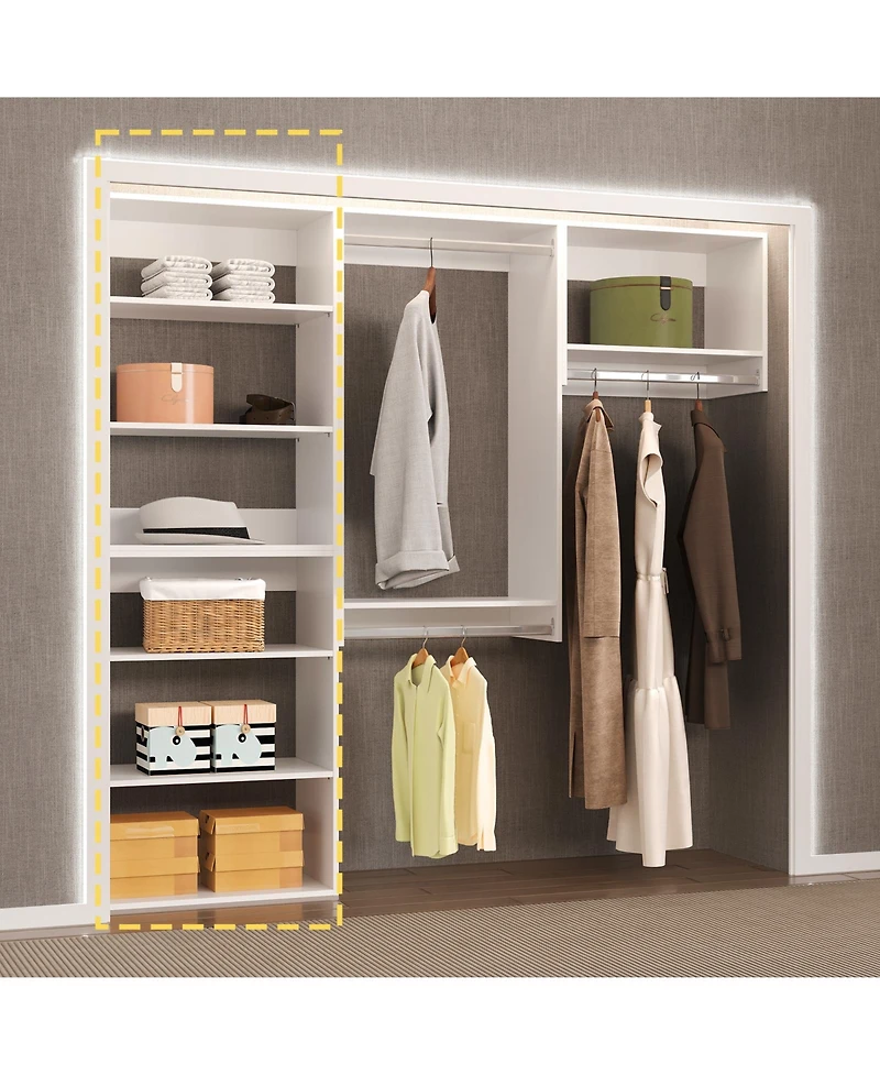 Short Tower Wood Built In Closet Organizer Unit, Wood Closet Organizer Starter Kit