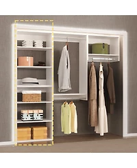 Short Tower Wood Built In Closet Organizer Unit, Wood Closet Organizer Starter Kit