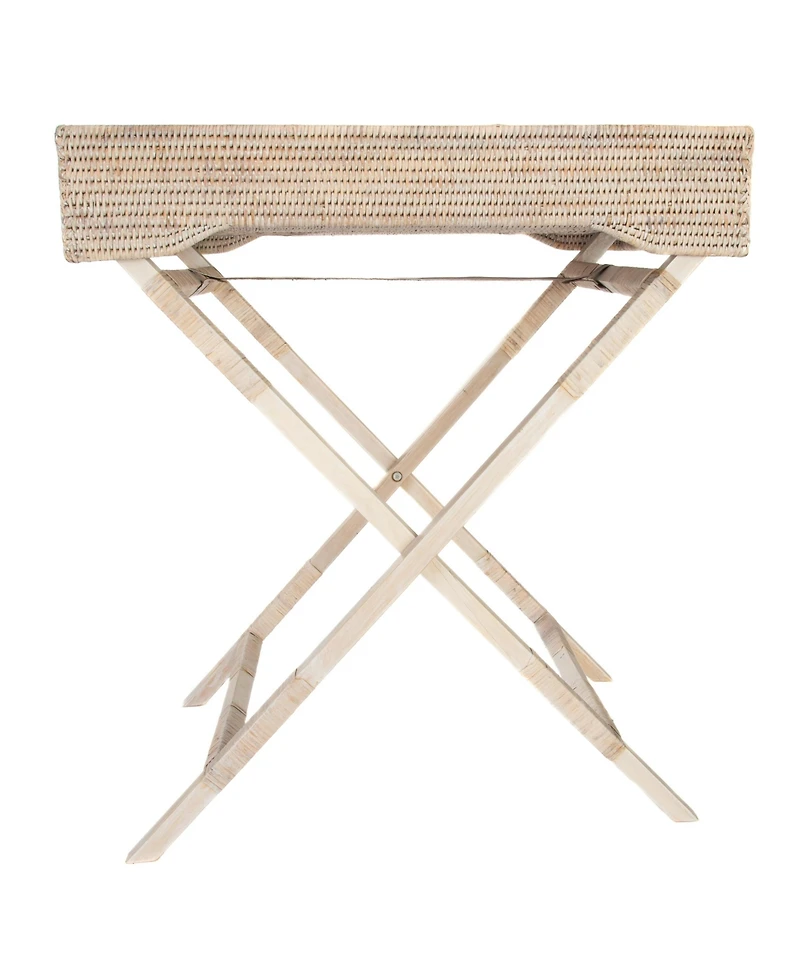 Artifacts Rattan Butler Tray/Table with Glass Insert