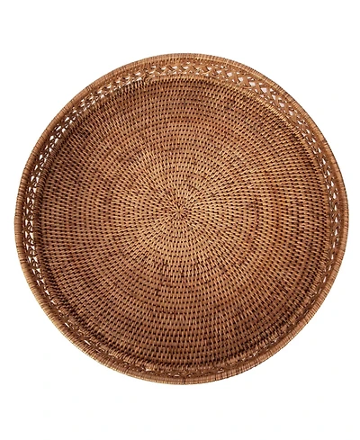 Artifacts Trading Company Rattan Seca Design Round Tray 16"