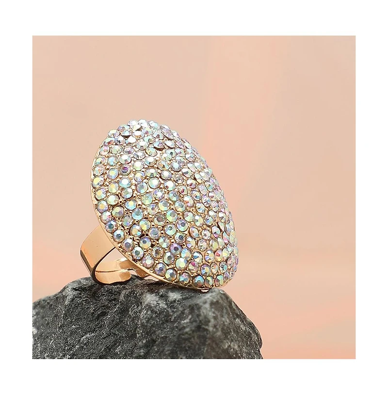 Sohi Women's Gold Plated Designer Stone Ring