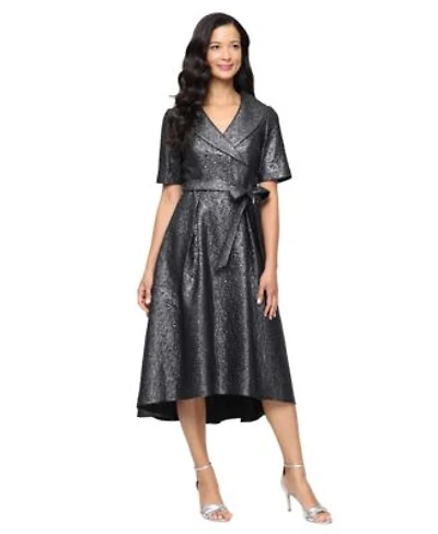 Alex Evenings Womens Textured Jacquard A Line Midi Dress